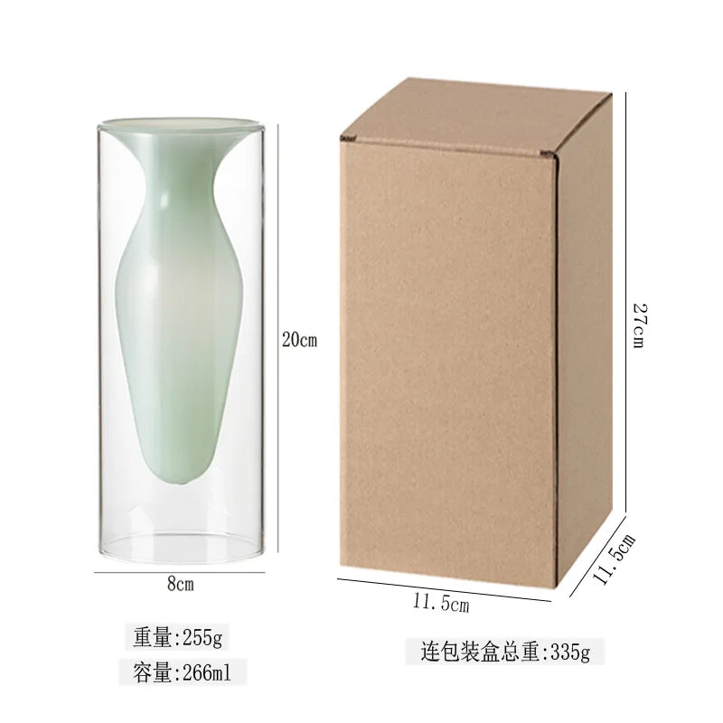 Modern Double-layer Transparent Glass Vase