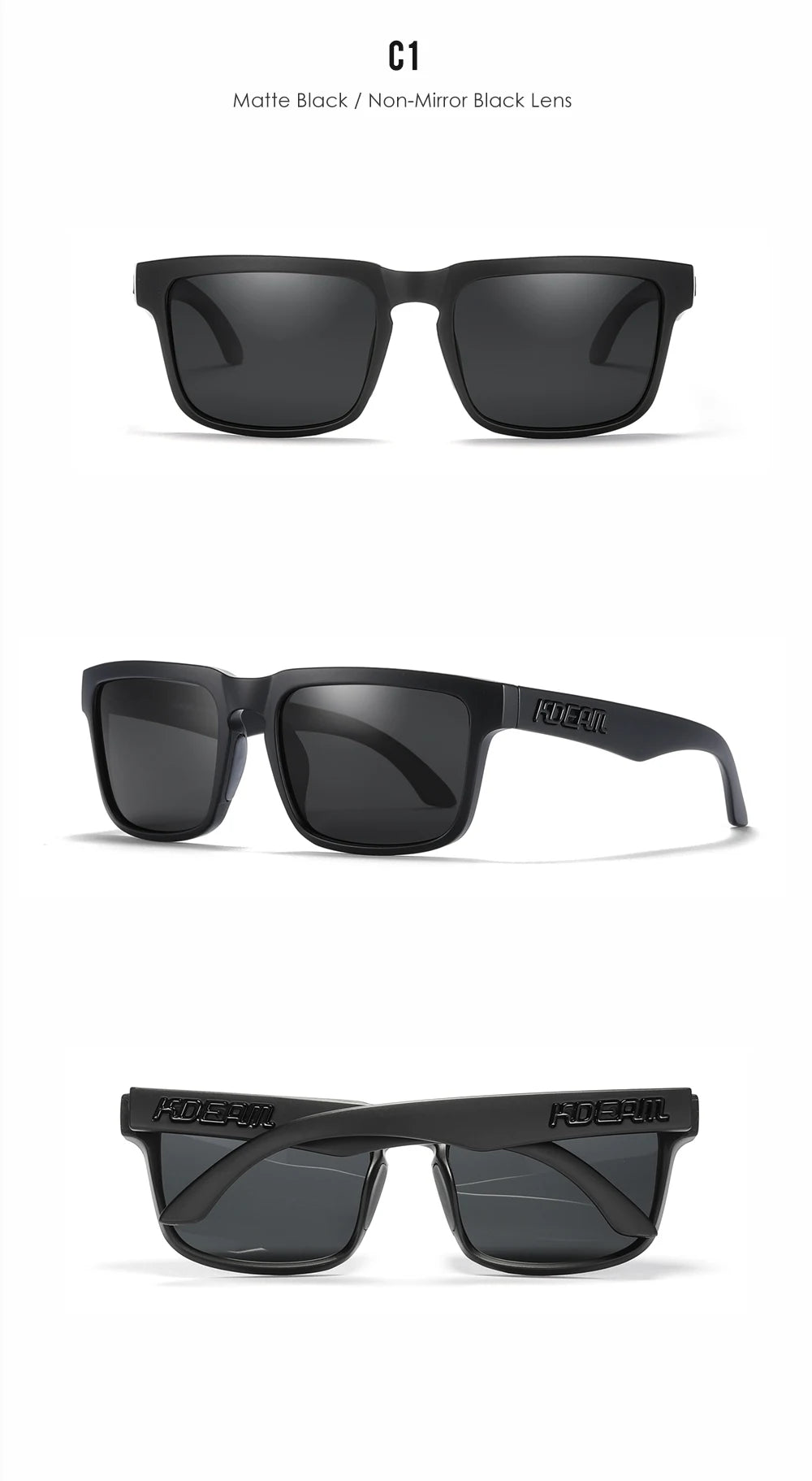 KDEAM Men's Square Sunglasses