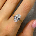 925 Sterling Silver Oval Zircon Ring – 1-8CT Shiny Elegant Jewelry