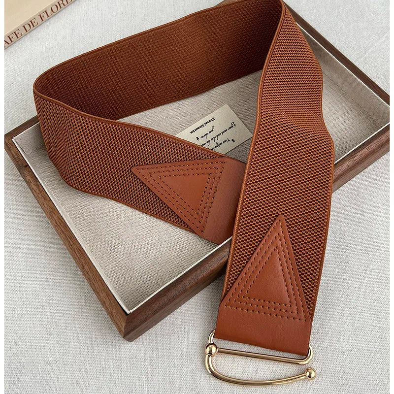 Women's belt with elastic waistband, decorative, simple skirt, versatile elastic coat, fashionable matching, dress, wide belt