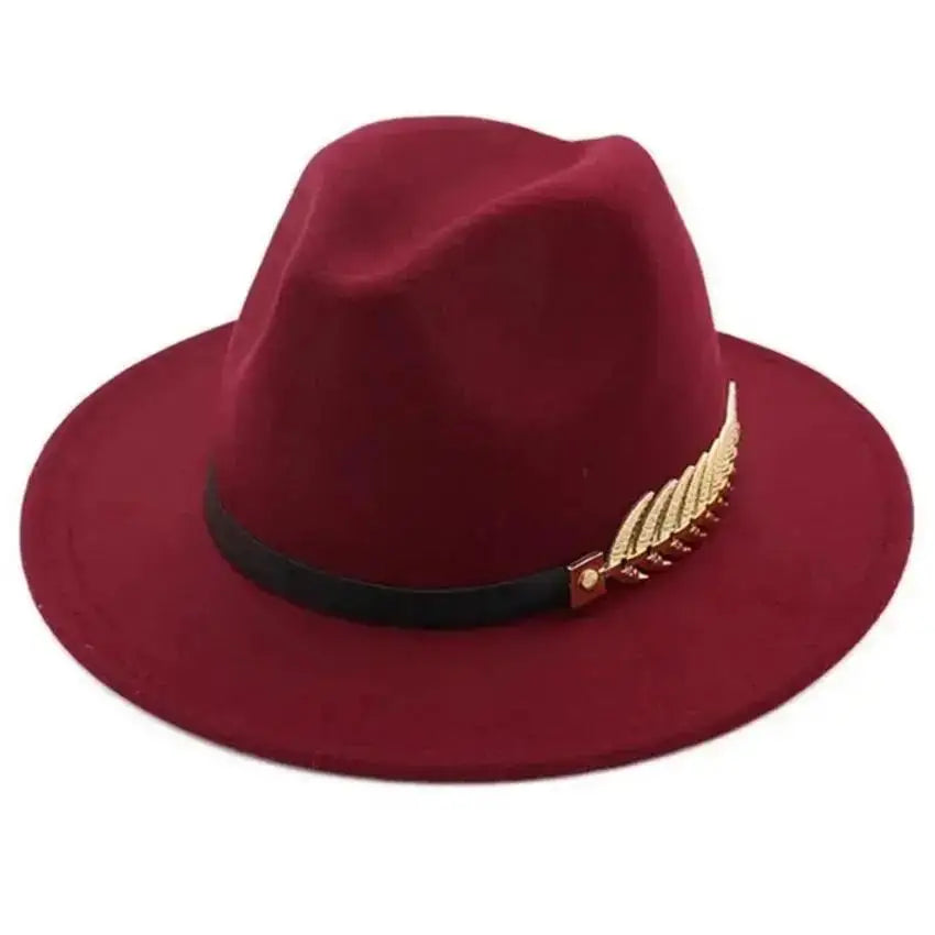 Simple Fashion Formal Occasion Couples Woolen Hats Large Brimmed Jazz Hats Autumn And Winter Fashion British Vintage Top Hats