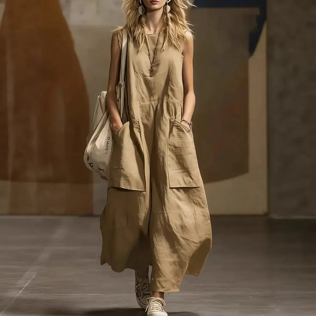 Draped Long Dresses For Women Retro Sleeveless Maxi Dress Woman Summer Holiday Womens Dresses Street Female Dress Robes