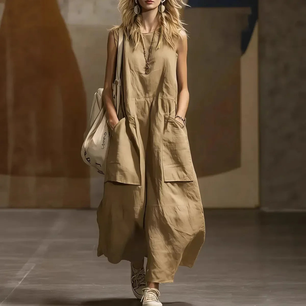 Draped Long Dresses For Women Retro Sleeveless Maxi Dress Woman Summer Holiday Womens Dresses Street Female Dress Robes