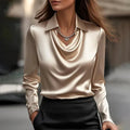 Women Fashion Solid Color Shirt Collar Blouse Tops 2025 Spring Autumn Casual Long Sleeve Office Shirt Elegant Top Female Blouses