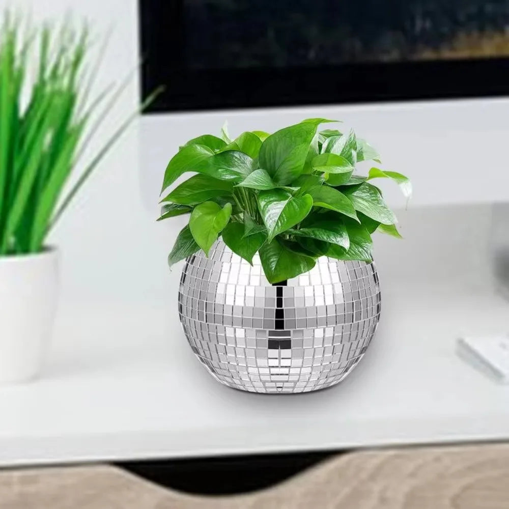 Silver Mirror Glass Decor Vase