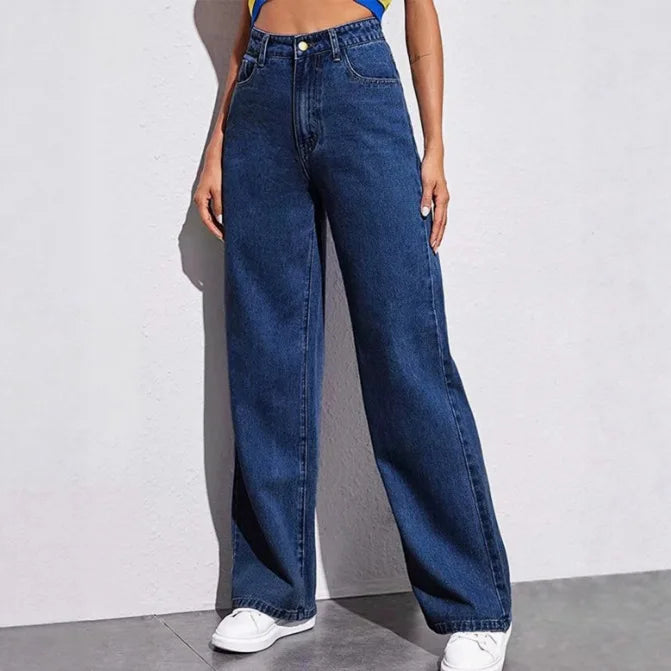 Wide-Leg Jeans High-Waist Plus-Size Jeans