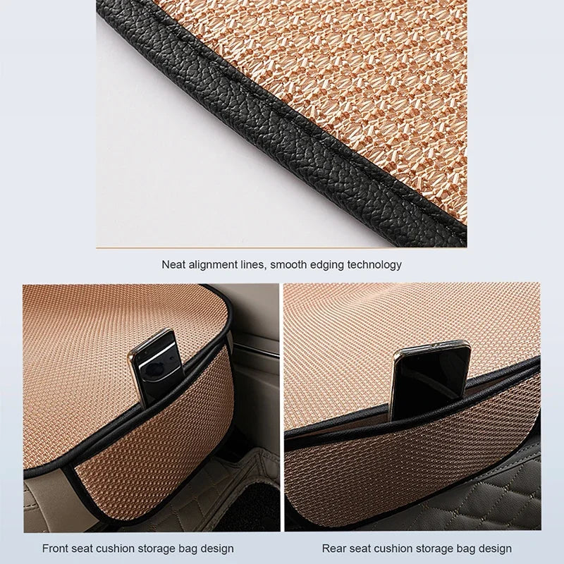 Breathable Ice Silk Car Seat Cushion Non-slip and Wear-resistant Solid Color Ice Silk Car Seat Cover, Universal Fit Most Cars