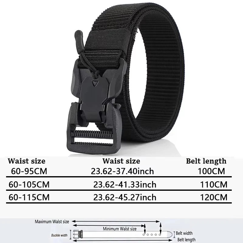 Man Belt Nylon Webbing  Working belt Casual belt men Magnetic Canvas Buckle Fabric Waist Belt Men's trousers Waistband HB050 ﻿