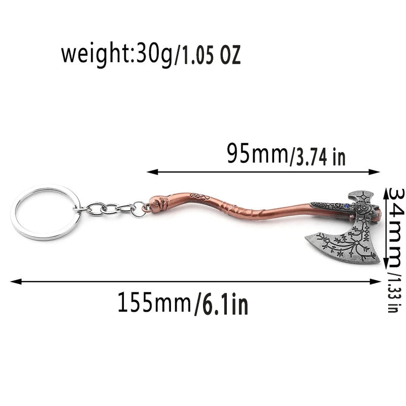 God of War Kratos Axe Key Chain Guardian Shield Sword Pendant Keychain for Women Men Fans Car Keyring Jewelry