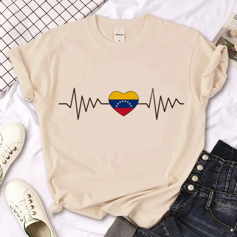 Venezuela T Shirt Women Graphic Comic Anime Casual Tshirt Female Graphic Japanese Funny Clothing