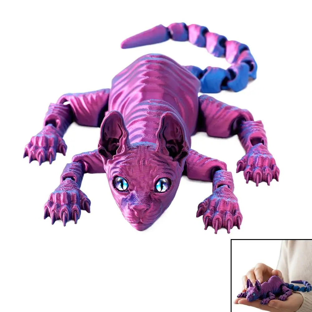 3D Printed Sphynx Cat Animals Toy Hairless Cat Figurine Cute Cat Fidget Toy For Cat Lover Funny Toy Collector Home Decoration
