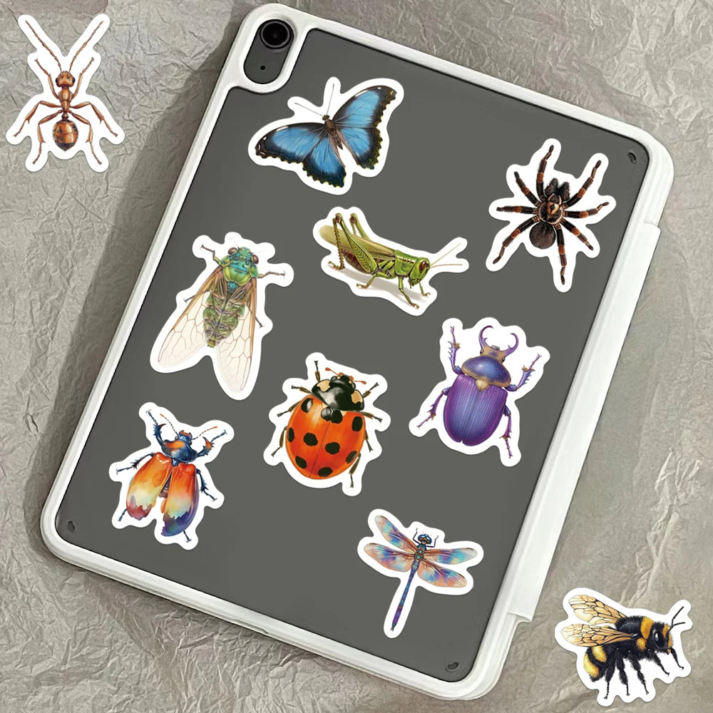 500PCS Creative Insect Roll Stickers Decorative Phone Cases, Notebook DIY Waterproof Stickers