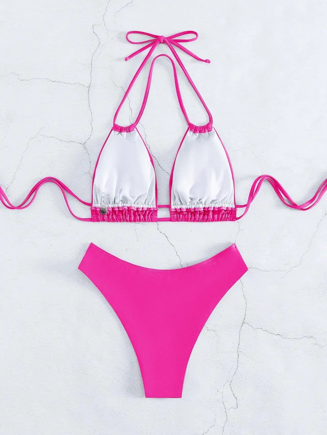 Plus Size Beach Bikini Black Sexy Halter Bikini Push Up Swimsuit 2 Piece Bikini Sets Summer Women Swimwear Bathing Suits