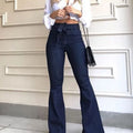 New Women Denim Tie Waist Flare Jeans Boyfriend Jeans Ladies High Waist Skinny bell bottom jeans Pants Autumn Wide Leg Mom Jeans