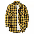 Mens Shirts fashion Classic Plaid cardigan Casual Shirt Long Sleeve Chest Two Pockets turn-down collar Spring Autumn Men Tops