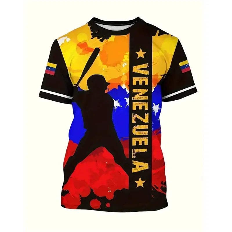 New In Venezuela Flag T Shirt Men Fashion 3d Printed T-shirt Street Oversized Casual Sports Tops Crew Neck Short Sleeve Tees