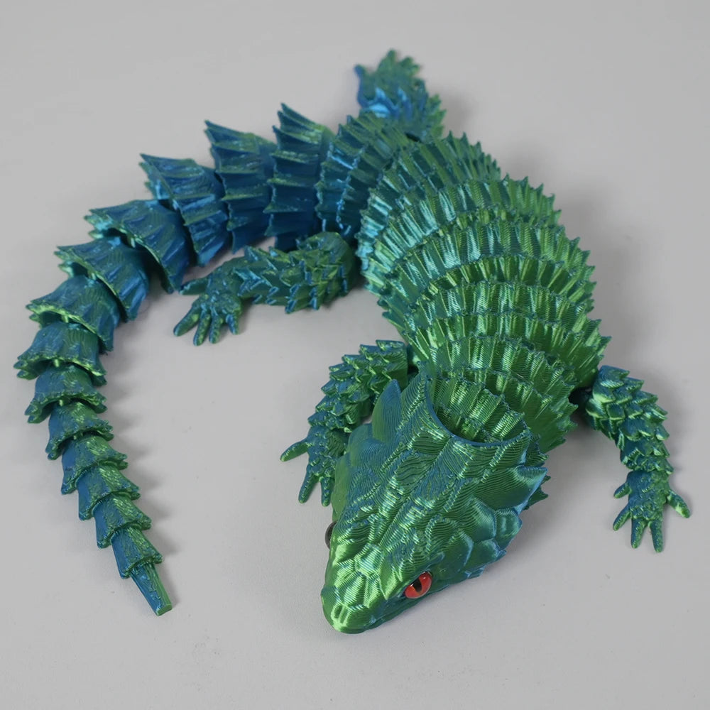 3D Printed Lizard Statue, Flexible 3D Printed Animal, Colorful Figurines Statue, Gifts