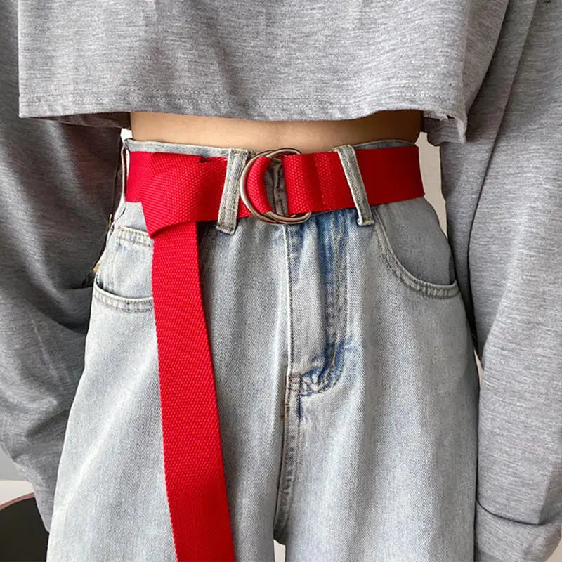 Belt for Men Women Universal Double Buckle Multifunctional Belts Unisex Fashion No Punching Waistband Jeans Decoration