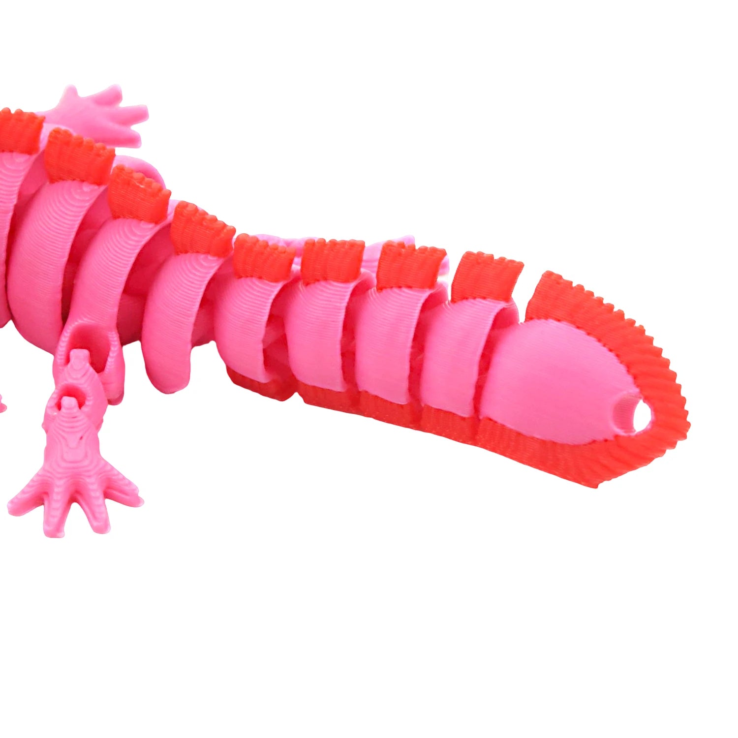 3D printed simulation salamander figurine, novel stress relieving toy with movable joints, desktop color decoration