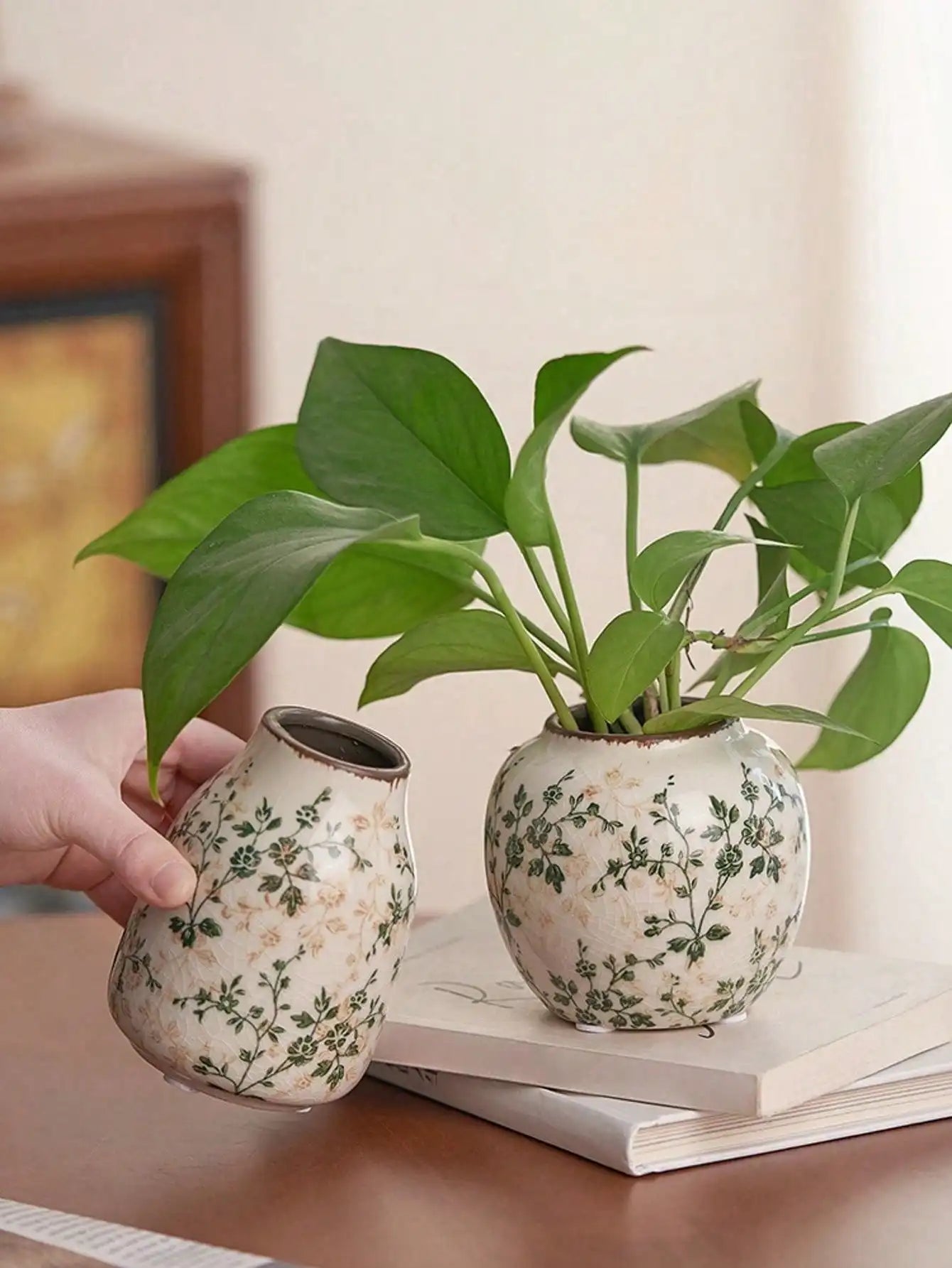 Ice Cracked Ceramic Vase