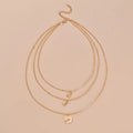 Stylish Alloy HeartShaped Pendant Ladies Multilayer Necklace Simple Neck Jewelry Gift