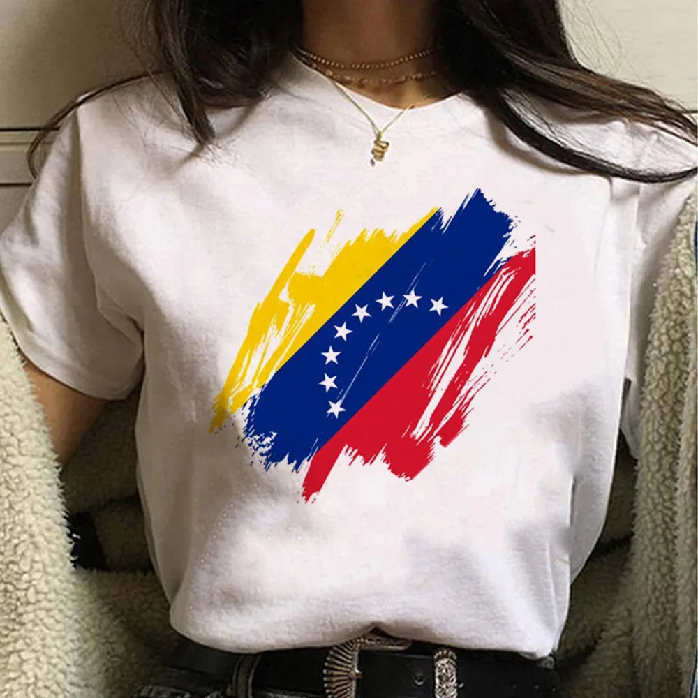 Venezuela T Shirt Women Harajuku Comic Designer Tshirt Female Anime Manga Designer Clothing Women Clothing