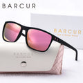 BARCUR Original Trendy White Pink Polarized Sunglasses Lightweight Comfort Square PC Eyewear for Women Sports UVA & UVB Protection Trendy Sun Glasses for Summer