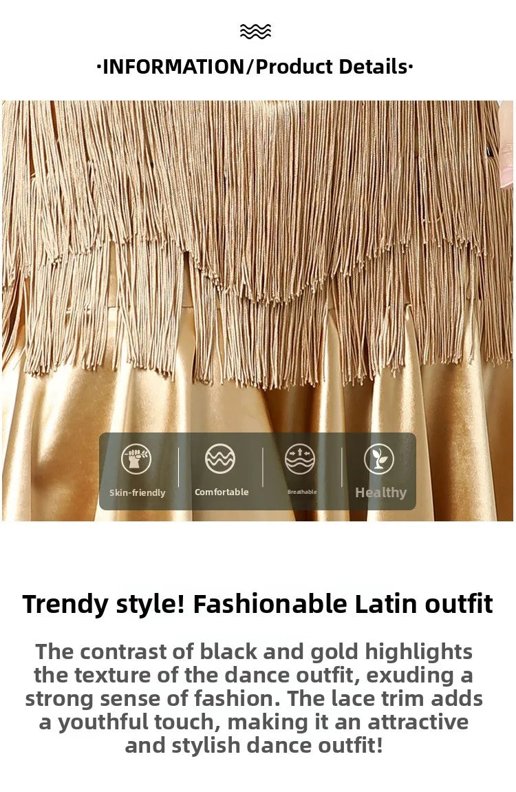 Adult Latin Dance Skirts Women's Practice Clothing Tassel Skirts Bot Wear Cetition Dance Performance Clothing