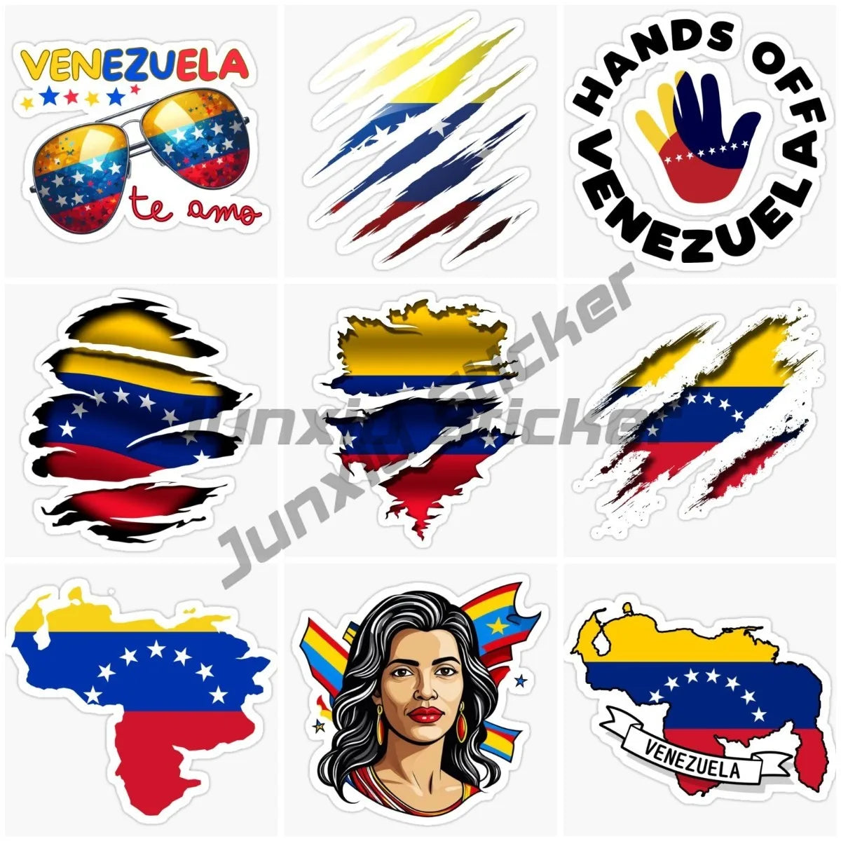Venezuela Map Flag Sticker for Bicycle Van Laptop Motorcycle Wall Car Window Glass Off-road Decal Customizable Decal