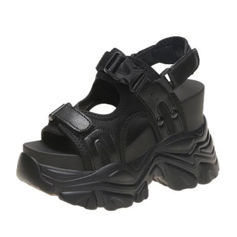 Brand Chunky Platform Sandals Women 10.5CM High Heels Sexy Open-toed Sandals Wedge Increased Shoes Ladies Beach Summer Sandalia