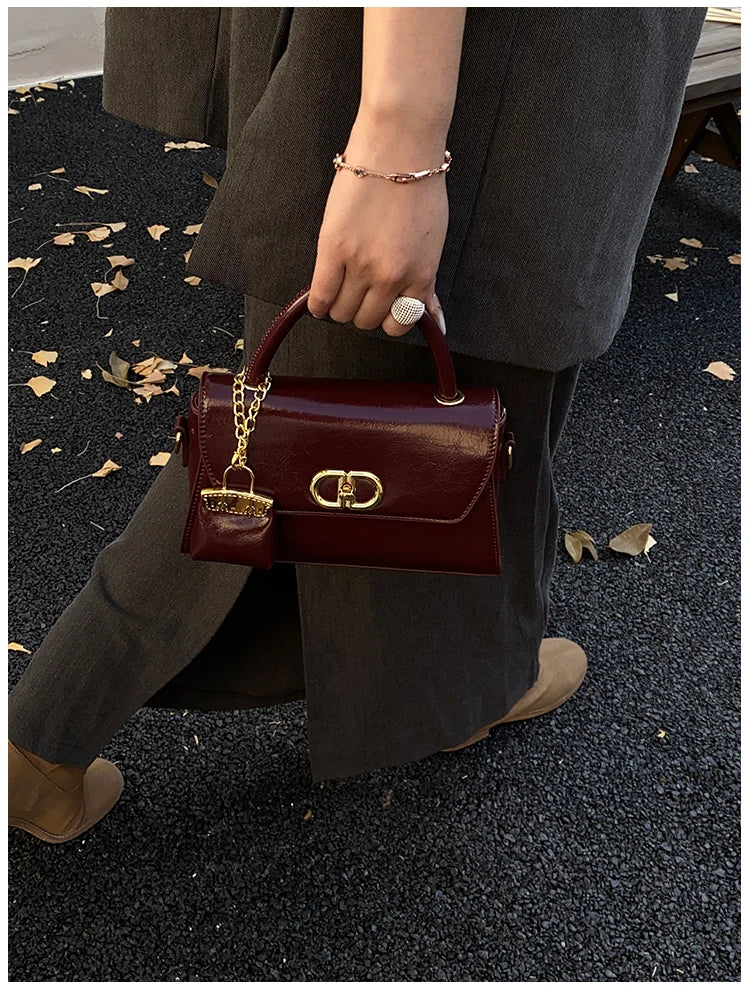 Famous Designer Leather Shoulder Bag For Women - Classic Elegant Handbag Messenger Bag Ladies Luxury Brand