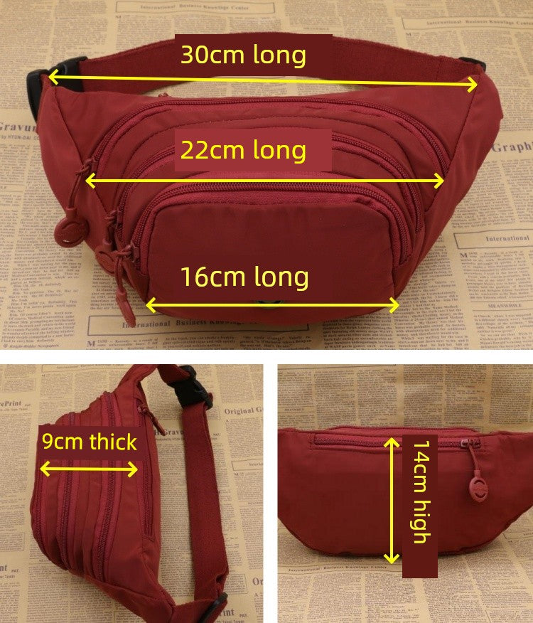Unisex Waist Bag Multi-Functional Large Capacity Water Repellent Outdoor Sports Mobile Phone Wallet Oxford Cloth Cashier Bag