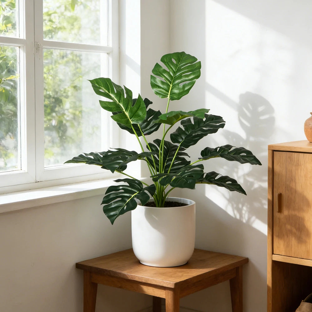 Artificial Plants Green Palm Leaves