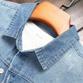 Men's denim shirts for spring and autumn. Blue denim shirts. Trendy and fashionable. Daily casual street style.