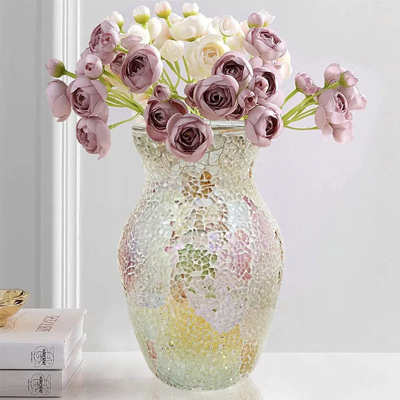 Bohemian Mosaic Glass Vases