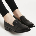 Shoes for Women 2025 Pointed Toe Ladies Summer Footwear Low Heel Elegant Black Moccasins Formal Korean Style Chic Point Lastest