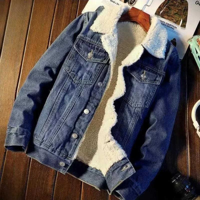 Men's Denim Jacket Padded Winter 2025 Autumn Warm Designer In Lowest Price Male Jean Coats Low Cost Cheap Stylish Fast Delvery