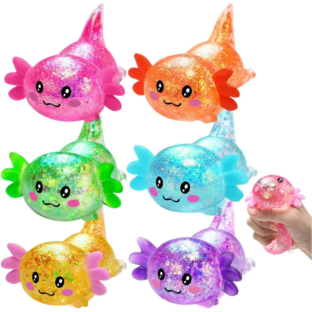 Axolotl Squishy Toy Cute Slow Rising Fidget Toy Soft Squeeze Sensory Toy for Kids and Adults Stress Ball for Anxiety and Focus