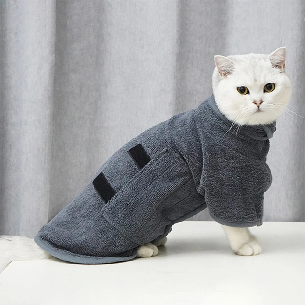 Dog Bathrobe Towel Pet Drying Coat Clothes Adjustable Pet Towel For Large Medium Small Dogs Cat Microfiber Absorbent Beach Towel