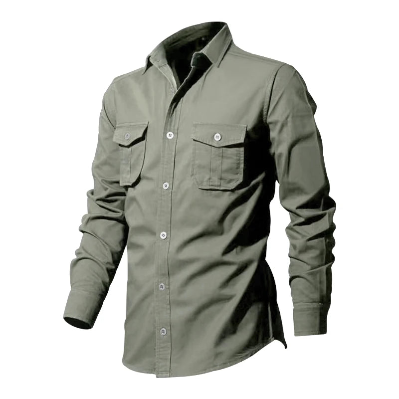 Men's Long Sleeve Shirt, Tiki Retro Solid Color Fitness Wear, Harajuku Street High Quality Fashion Jogging Fitness Autumn Shirt