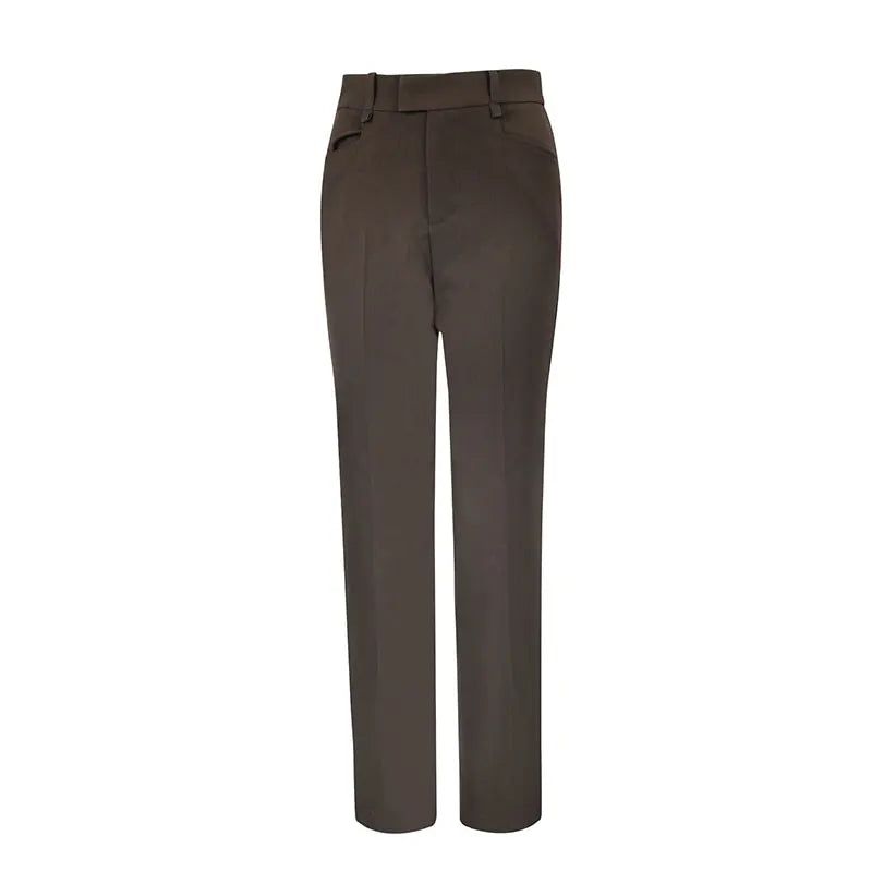 Women Suit Pants Autumn New Streetwear Fashion Casual Slim Pockets Zippers Trousers Solid Elegant Lady Versatile Pants Clothing