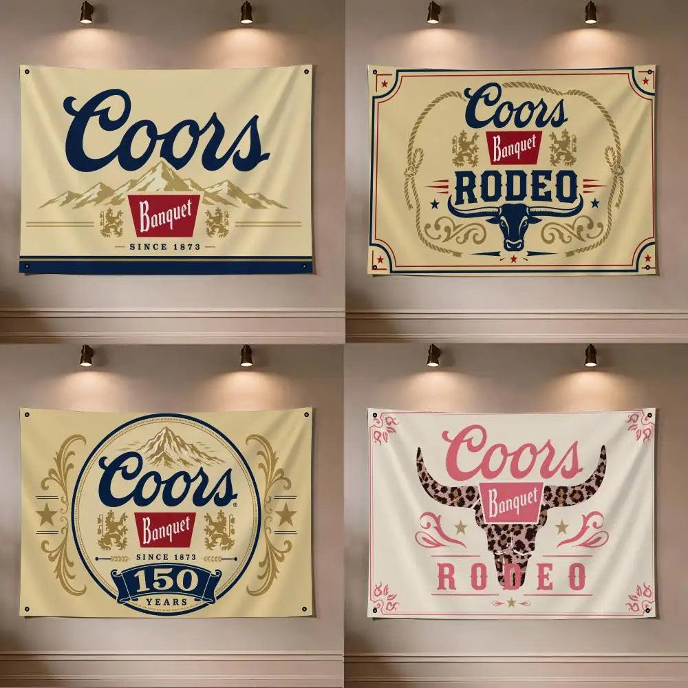 C-Coors Banquet Flags flag For Room Dorm Camping Picnic Art Style Garage Bar wall Decoration Banner
