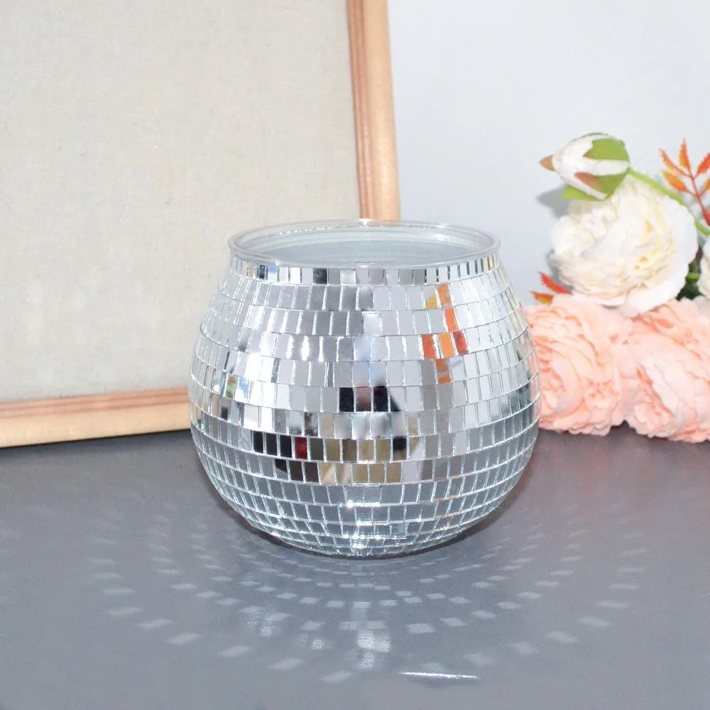 Silver Mirror Glass Decor Vase