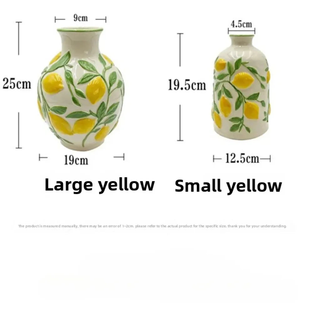Ceramic Lemon Flower Vase