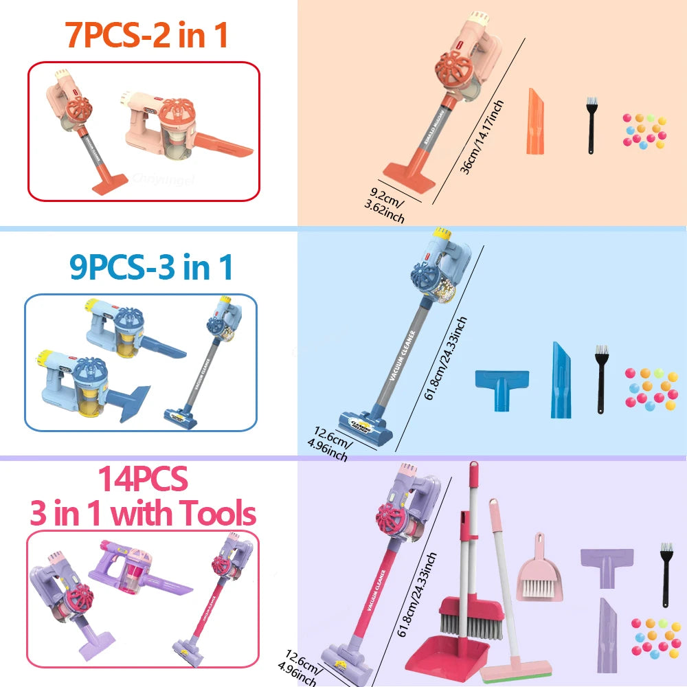 Kids Simulation Electric Vacuum Cleaner Cleaning Set for Toddlers Role Play Housekeeping Educational Toys Girl Boy Gifts