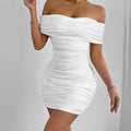 New Women's Skirt European American Sexy One-shoulder Fashion Tight Hip-hugging Dress