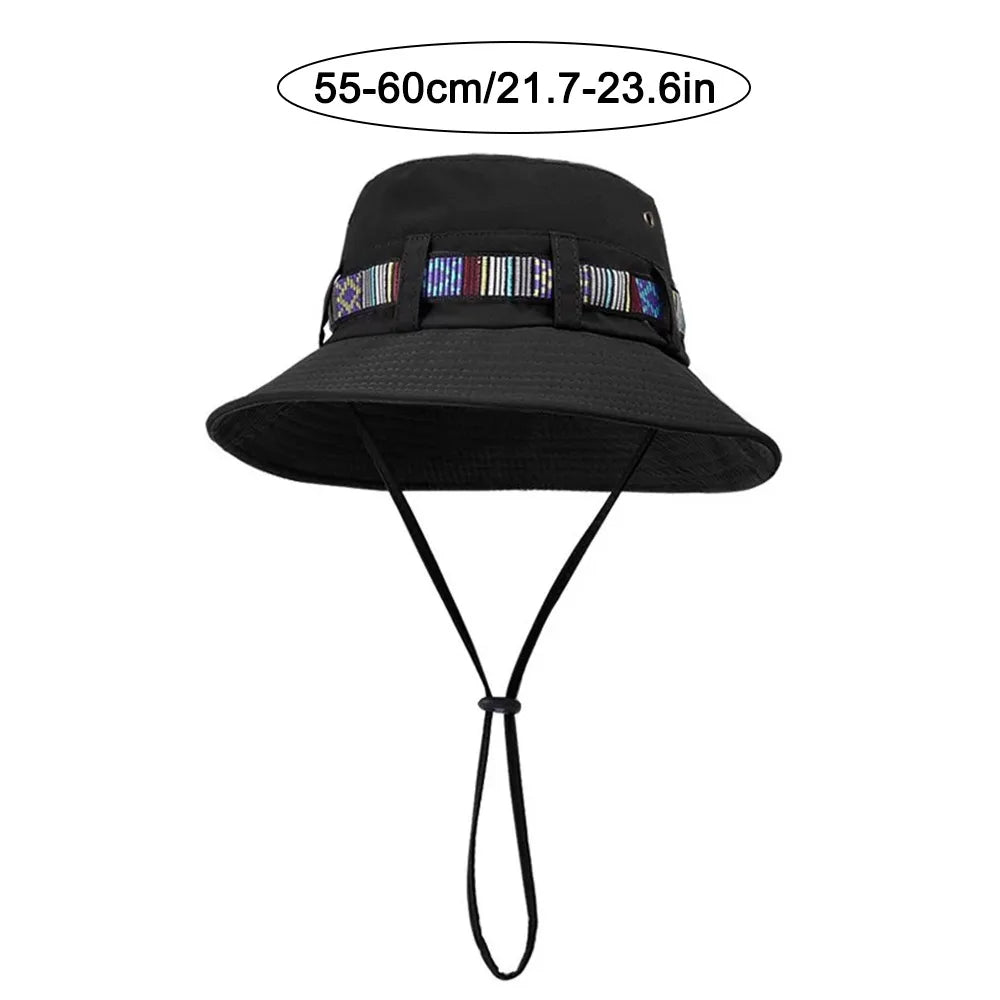 Casual Sun Protection Sun Hats Breathable Adjustable Drawstring Bucket Hat Quick-Dry Fisherman Hats Outdoor