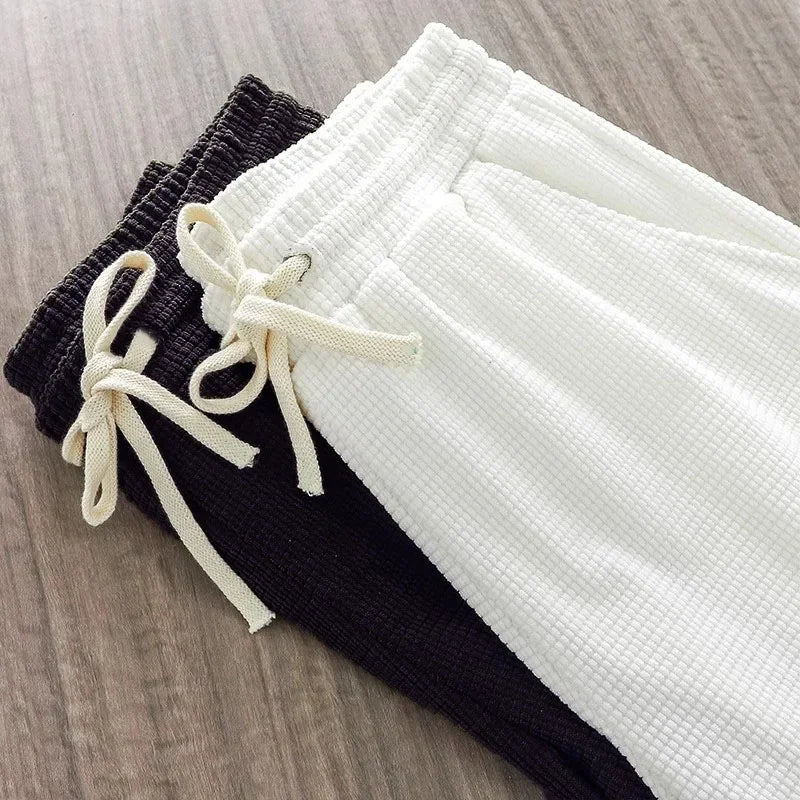 Men's Solid Color Waffle Shorts – Casual Mid-Waist Summer Shorts