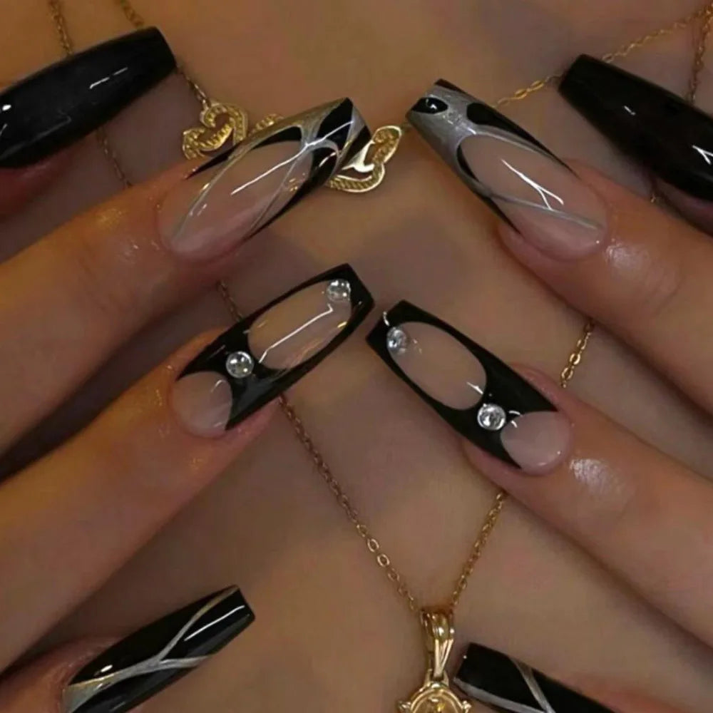 Gothic Bat Press-On Nails | 24pcs Reusable Acrylic | Halloween & Everyday