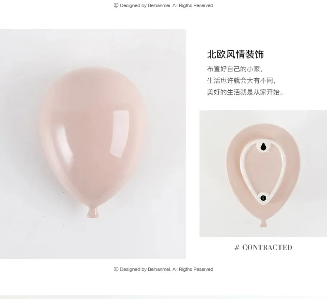Modern Home Background Wall Children's Room Lovely Cartoon Stereoscopic Creative Ceramics Balloon Wall Hanging Wall Decoration